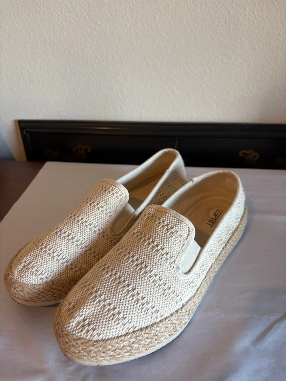 Esprit Nadine espadrille slip on neutral shoes w jute-wrapped midsole